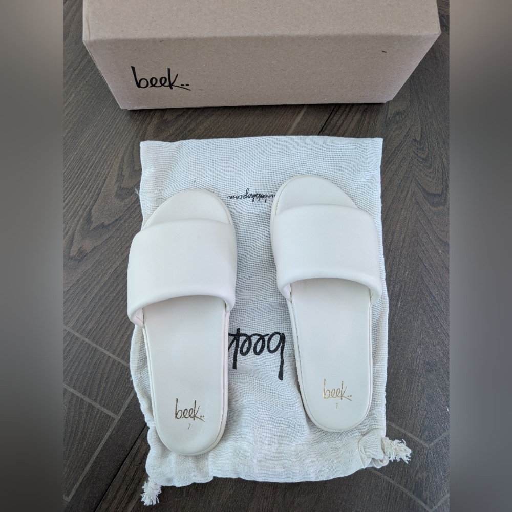 BEEKLeather Puffbird Sandals in Eggshell